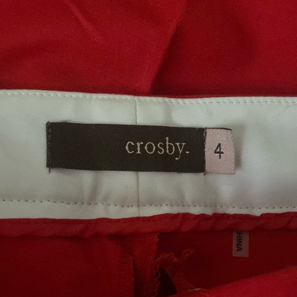 Crosby Madison Career Pants Size 4 Red 97% Cotton NWOT Minimalist Sophistication - Picture 3 of 12